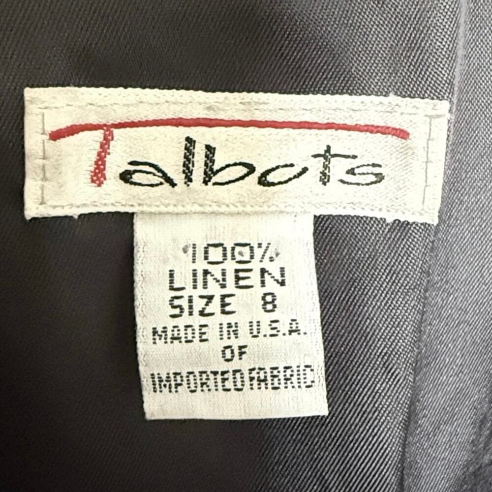 Talbots 100% linen navy blue blazer women’s size 8 made in USA - Picture 6 of 7